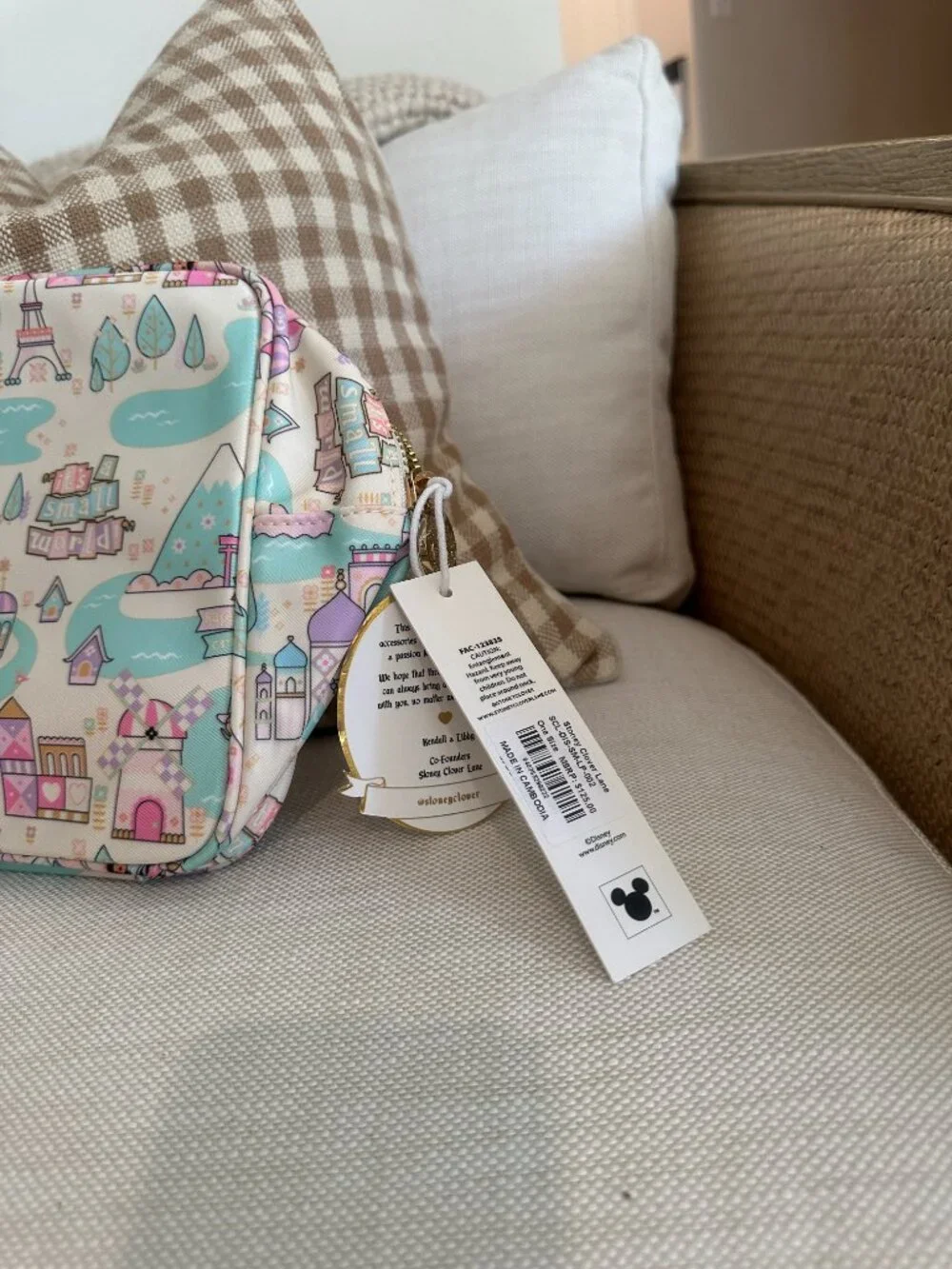 DISNEY Parks Stoney Clover It's A Small World Large Pouch Bag NWT